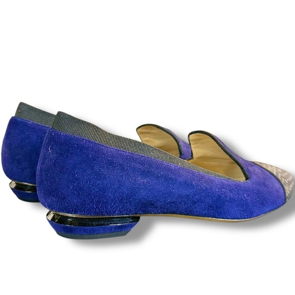 NWT Nicholas Kirkwood Blue Suede & Snakeskin Cap Toe Loafers Size 7 ASO Beatrice - Picture 16 of 16
